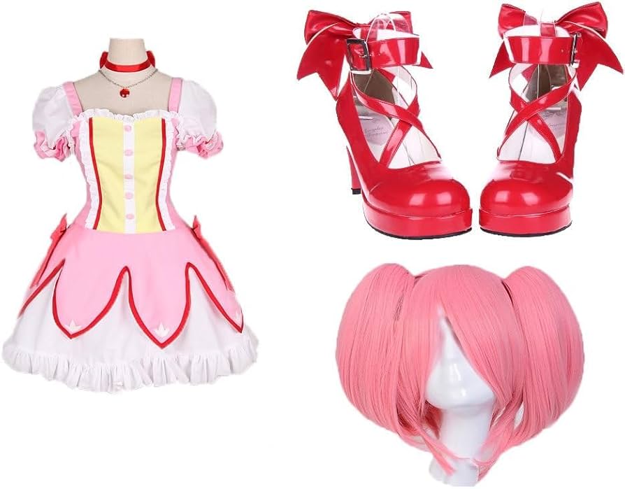 魔法少女まどか☆マギカ コスプレ衣装+ウィッグ+靴 レビュー - 【三分妄想1/3Delusion】魔法少女まどか☆マギカ 鹿